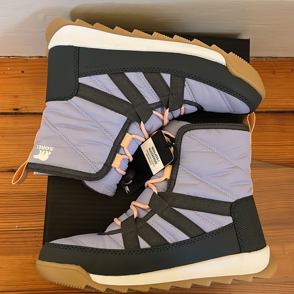NEW Sorel Sizes 1-7 Kids' Whitney II Short Lace Winter Boots - Black/ Lavender - Picture 12 of 14